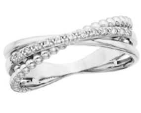 Ladies Fashion 14K White Gold Diamond Ring